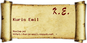 Kuris Emil névjegykártya